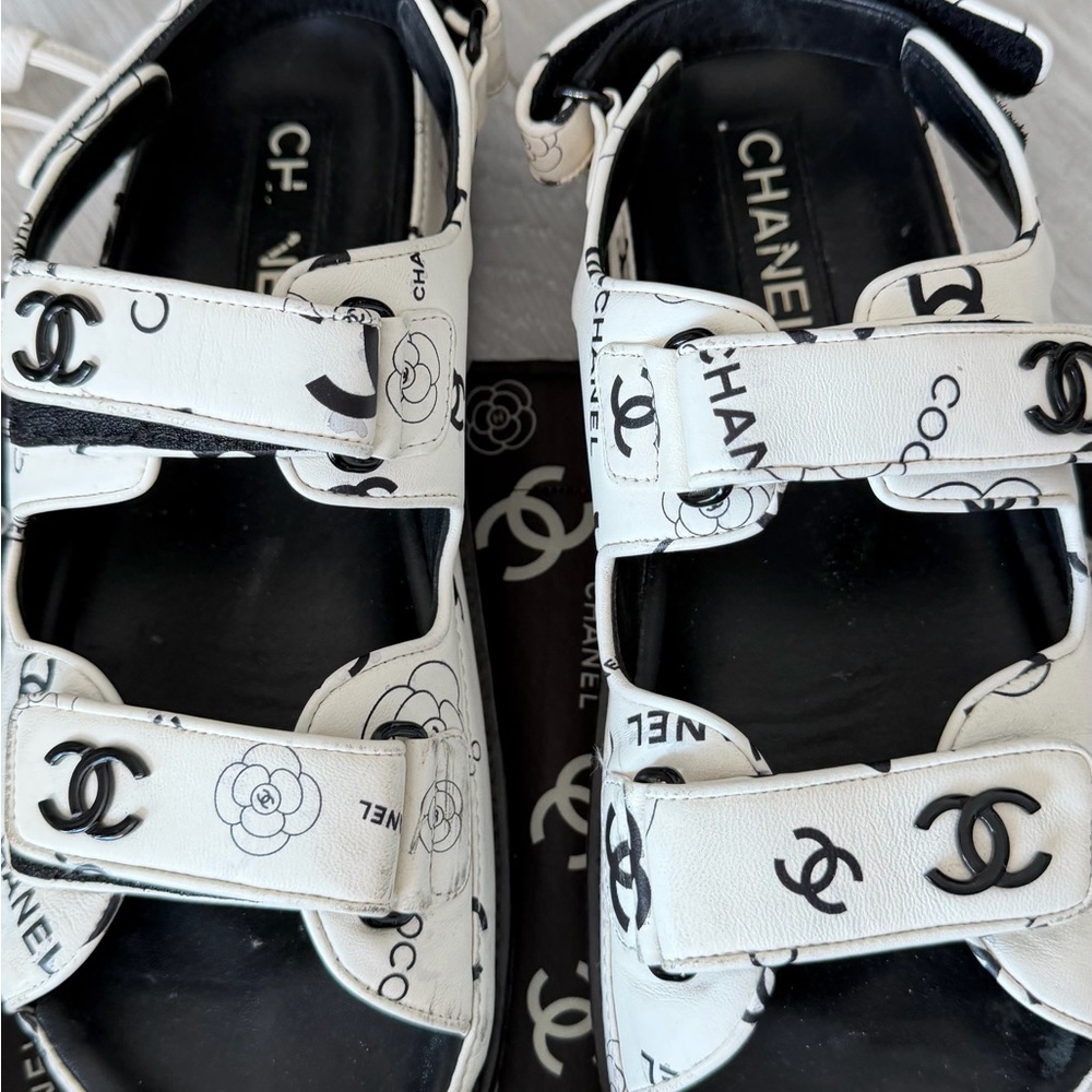 Chanel Black and White Sandals - Picture 2 of 6